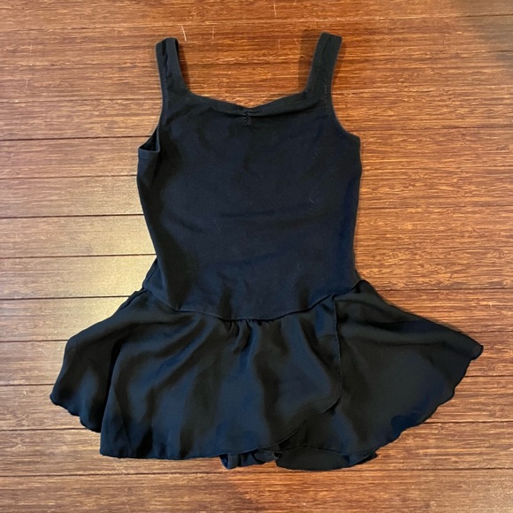 DANZ N MOTION by danshuz Black Leotard/Bodysuit with skirt Girls size 8-10 - Picture 1 of 4